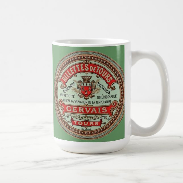 Rillettes de Tours Mug Étiquette Vintage (Droite)