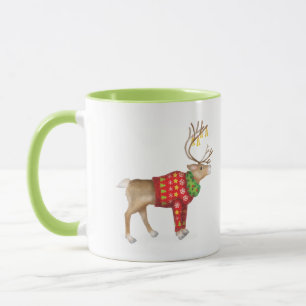 Rindeer dans la tasse de sauteur de Noël festive