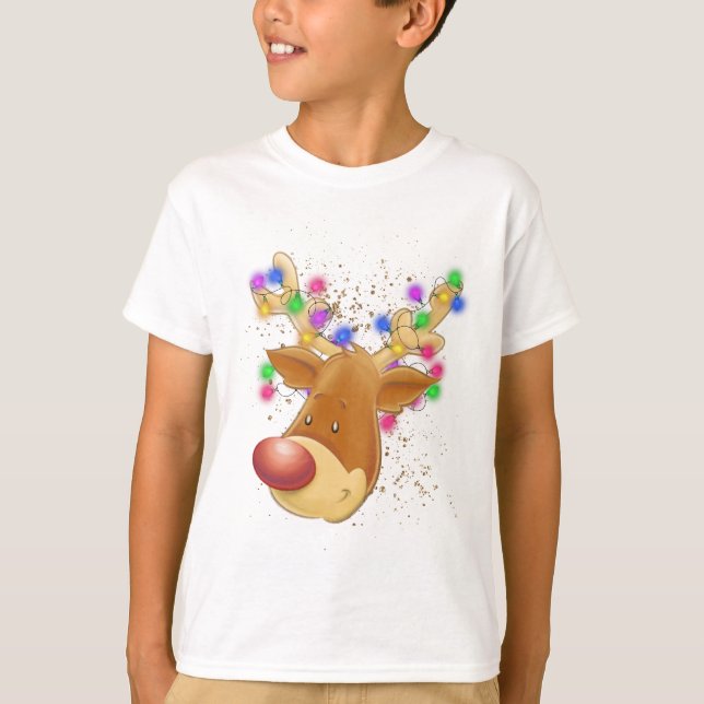 Rindeer dans les lumières T-shirt (Devant)