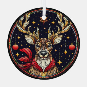 Rindeer en verre tendu, étoiles et ornements