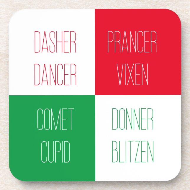RINDEER NOMS Dessous de verre en plastique dur (Devant)