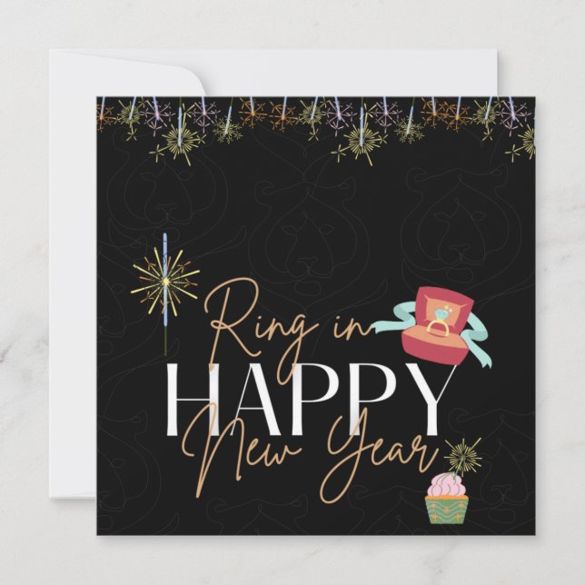 Ring In The New Year Faux Foil Party Invitation (Devant)