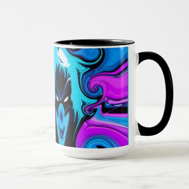 Ringer Mug 16oz Avec des oeuvres d'art clown (Droite)