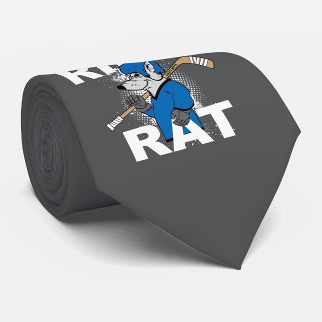Rink Bleu Rat Hockey Cravate gris foncé (Roulé)