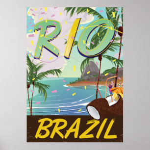 rio de janeiro Brésil impression rétro de voyage.