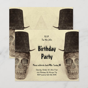 RIP à ses 20 ans Crâne Chapeau Haut Forme Sépia Vi