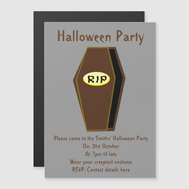 RIP Halloween café des Invitations du parti Doom (Devant / Derrière)