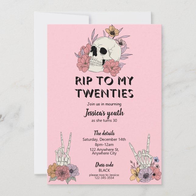 RIP To My Twenties 30th Birthday Party Invitation (Devant)
