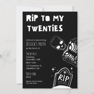 RIP To My Twenties 30th Birthday Party Invitation