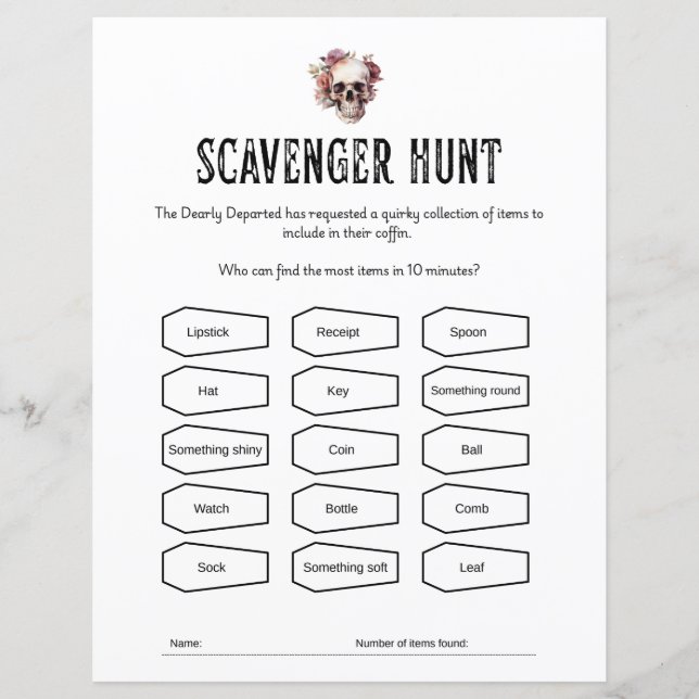 RIP Youth Scavenger Hunter feuille de jeu (Devant)