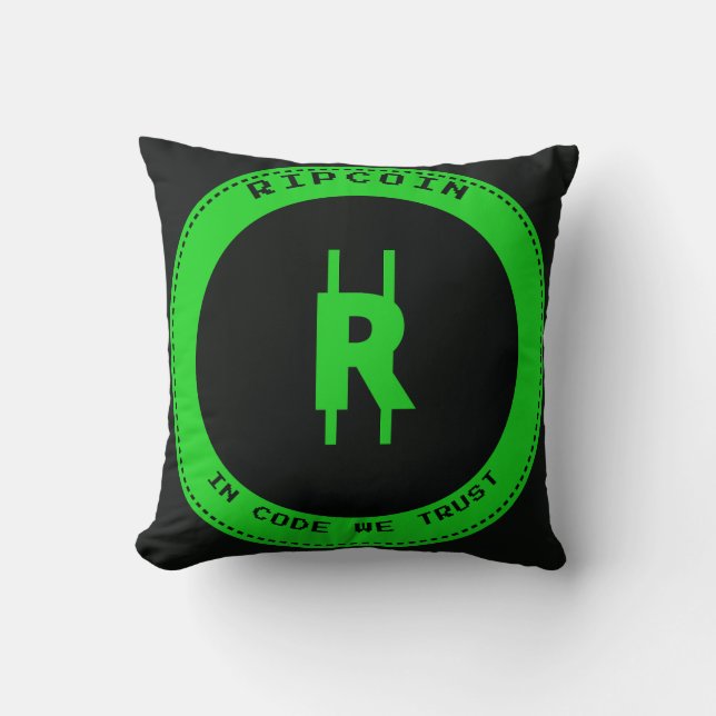 RipCoin - En Code Nous Avons Confiance Coussin de  (Recto)