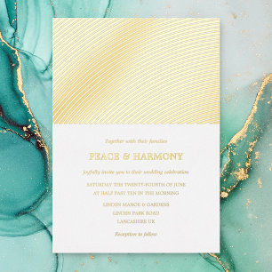 Ripple Gold Stripes Mariage Foil Invitation
