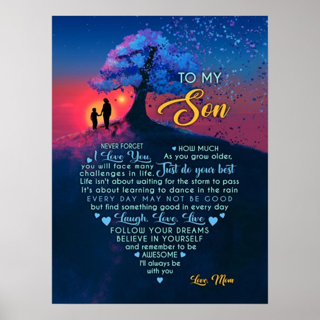 RIRE, AMOUR, VIVRE - À MON FILS - MOM POSTER (Devant)