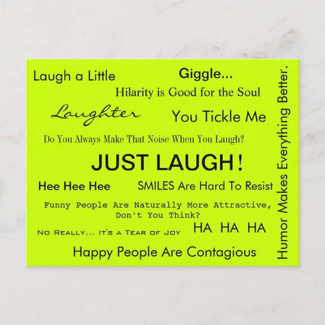 RIRE ! Carte postale par April McCallum (Devant)