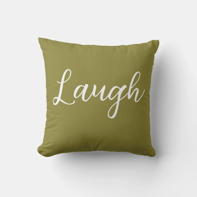 Rire Oreiller Oreiller Vert Blanc (Recto)
