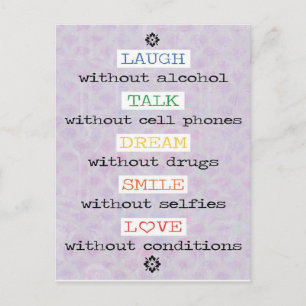 Rire, Parler, Rêver, Sourire, Carte postale Amour