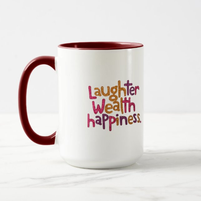 Rire Wealth Happiness Mug (Gauche)