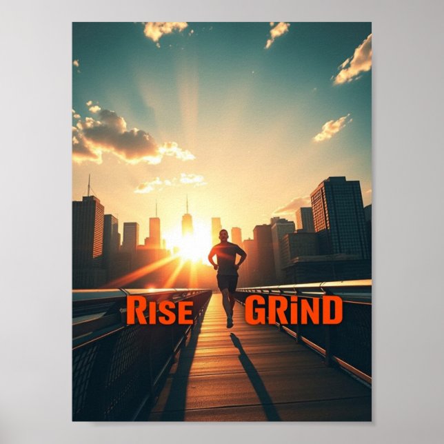 Rise & Grind - Poster du matin motivationnel (Devant)