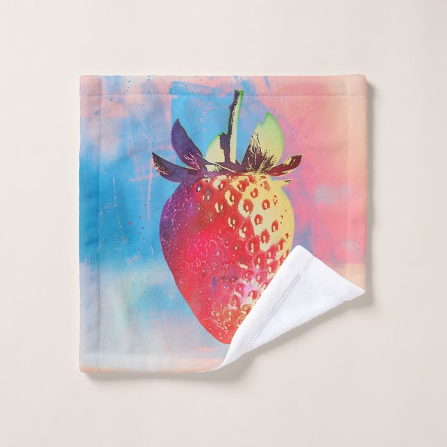 Risographe fraise (Gant de toilette)