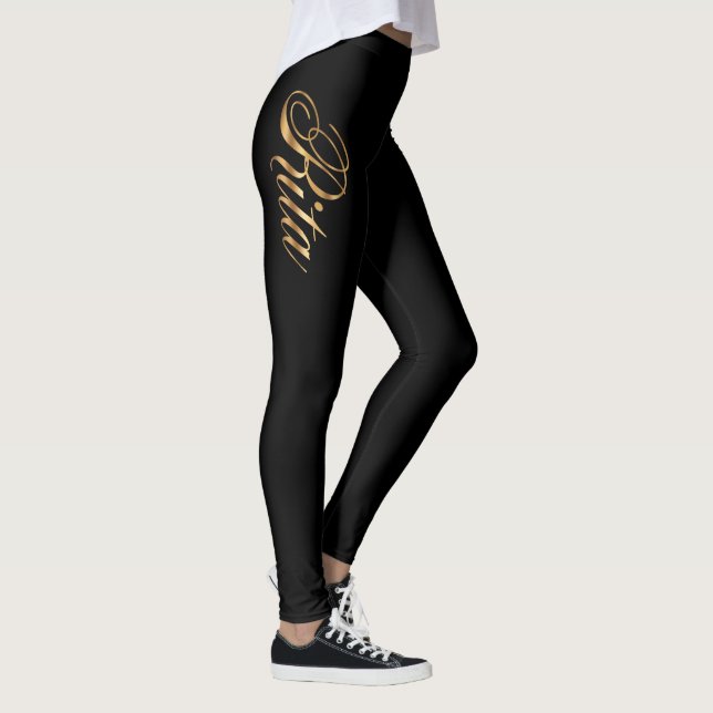 Rita gold Design Lettering Leggings (Droite)