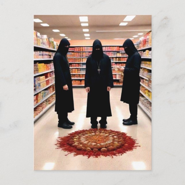 Rituel Occulte Étrange sur Carte Postale de Superm (Devant)