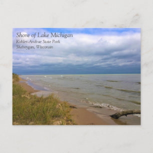 Rive du lac Michigan, Sheyboygan, carte postale WI