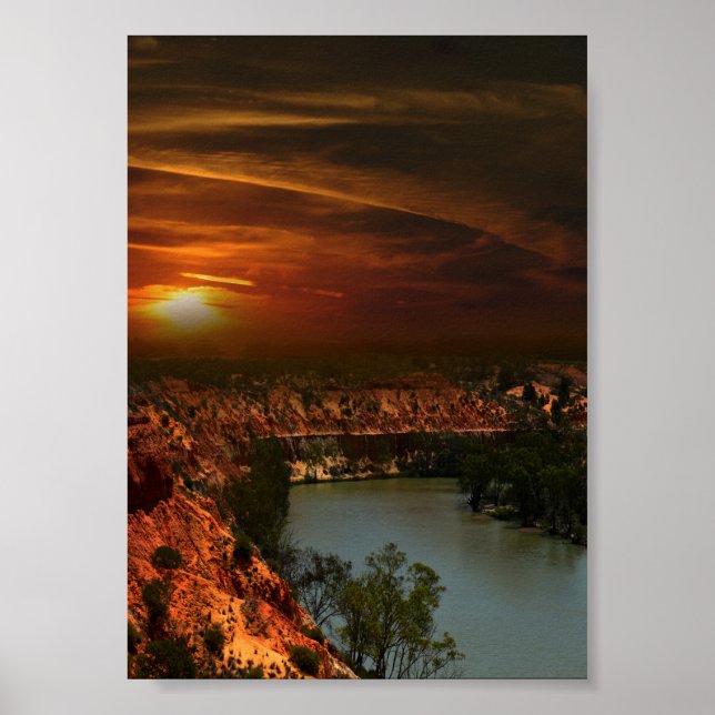 River Murray Australia Sunset, Poster (Devant)