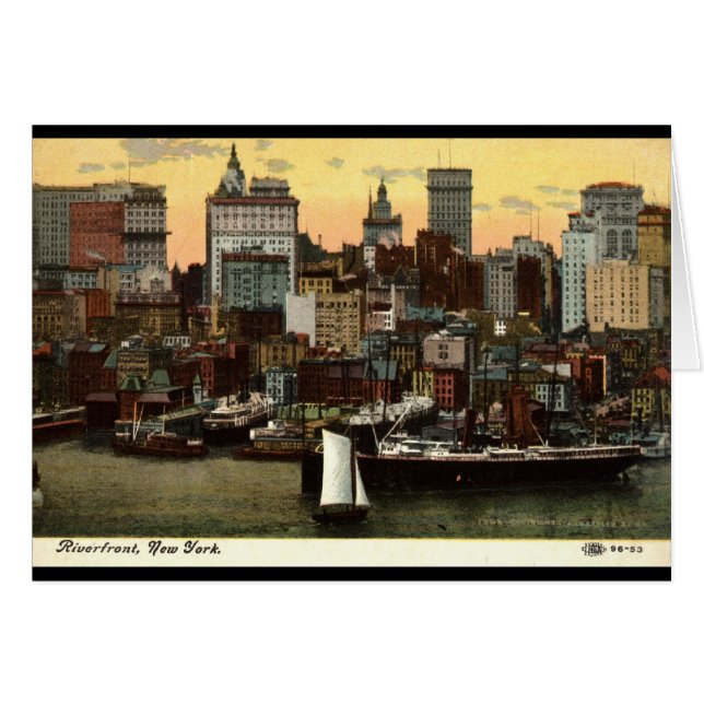Riverfront New York City Vintage c1905 (Devant horizontal)