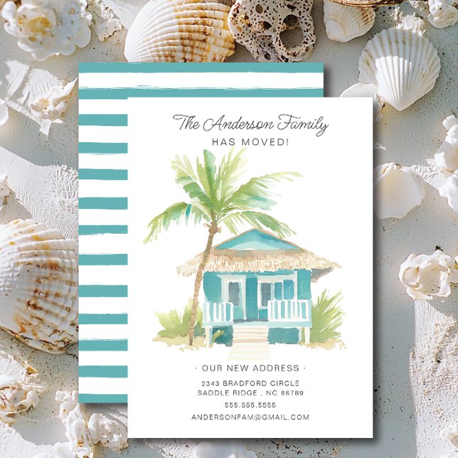 Rives de sable Faire-part de déplacement tropical (Créateur téléchargé)