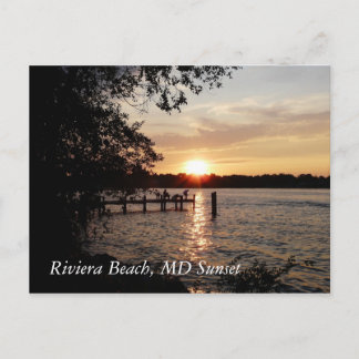 Riviera Beach, MD Sunset - CARTE POSTCARD