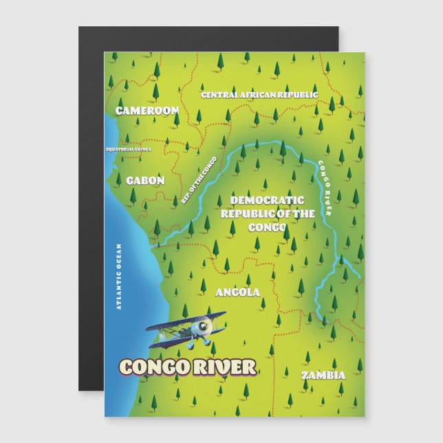 Rivière Congo Belle carte vintage (Devant / Derrière)