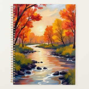 Rivière d'Automne Aquarelle de la nature des feu