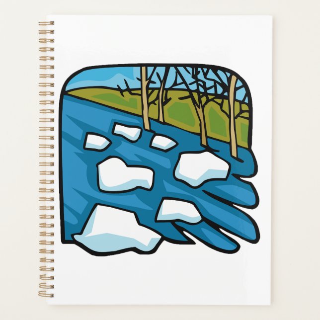 Rivière de dégel hivernal avec des glaçons (Devant)