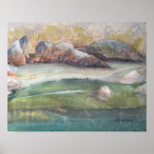 RIVIÈRE DE YUBA, AFFICHE POUR AQUARELLE