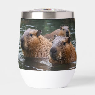"Rivière Sérénité : Capybaras nageant dans le cour