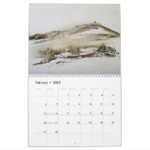 Rivington Lancashire 2023 Calendrier Art original