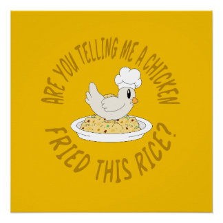 Riz au poulet frit Poster brillant