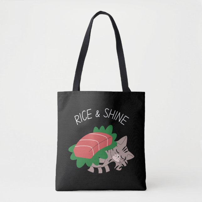 Riz & Shine Cute Kitty avec sac fourre-tout Sushi  (Devant)