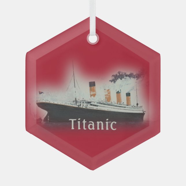 RMS Titanic Rouge ornement en verre de Noël (Recto)