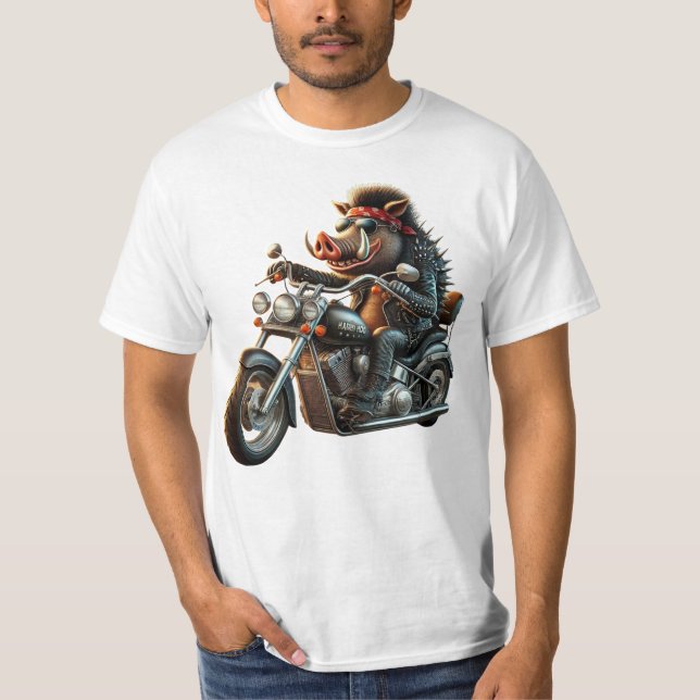 Road Hog Biker T-Shirt | Rebel Motorcycle Hog Desi (Devant)