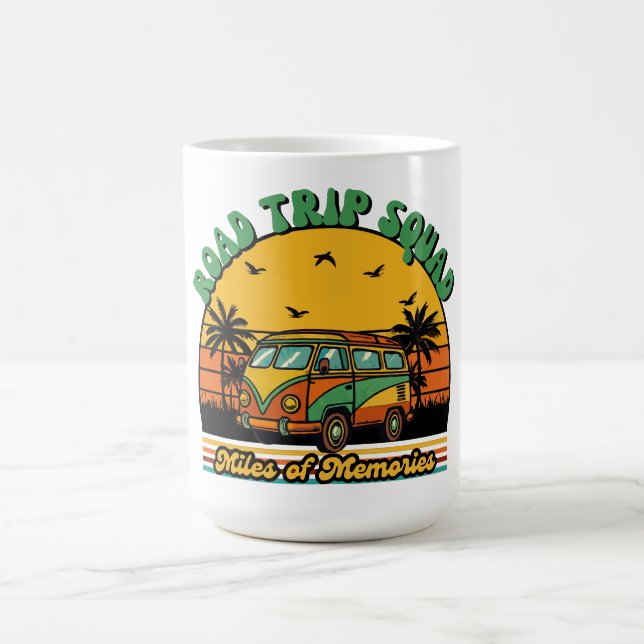 Road Trip Squad Coffee Mug | Retro 70s Travel Cup (Centre)