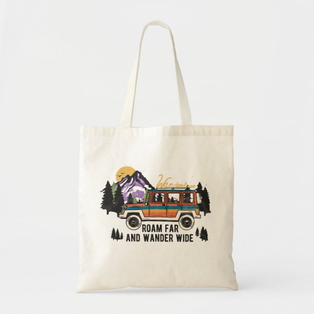 Roam Far et Wander Wide Sac fourre-tout de camping (Devant)