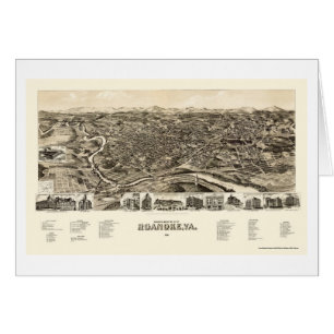 Roanoke, carte panoramique de VA - 1891