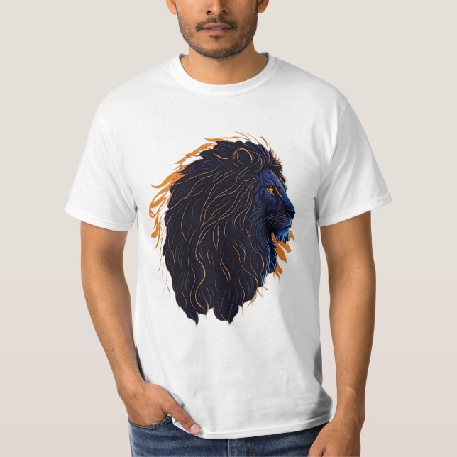 Roar en style : Lion Vector Art T-Shirt Design (Devant)