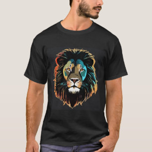 Roar en style : T-shirt Lion géométrique imprimé