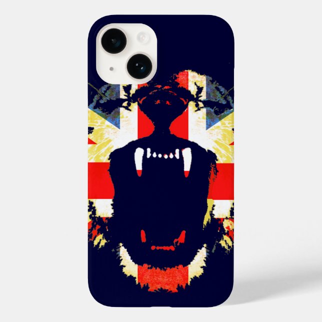 Roar Great British lion union jack coque iphone (Verso)