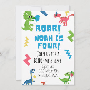 Roar I am Four Birthday Invitation