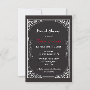 Roaring 20s Noir - Invitation de Baby Shower 3x5