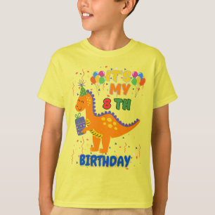 Roaring en 8 : Fun Dinosaur Anniversaire T-shirt p