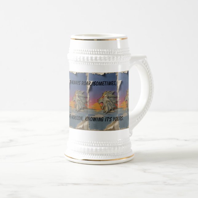 Roaring Lion Papercut Beer Mug  (Devant droit)